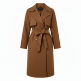 RueWear Classic Caramel Belted Trench Coat – Timeless Elegance & All-Season Style