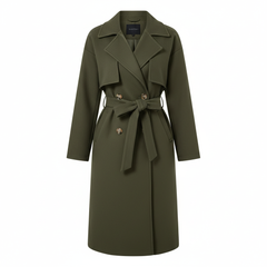 RueWear Classic Caramel Belted Trench Coat – Timeless Elegance & All-Season Style